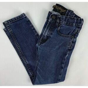 Finger in the Nose Boys Jeans Size M Dark Wash Distressed‎ Denim Slim Fit